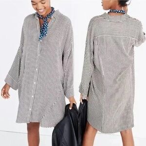 Madewell Striped Button-Down Shirt Dress